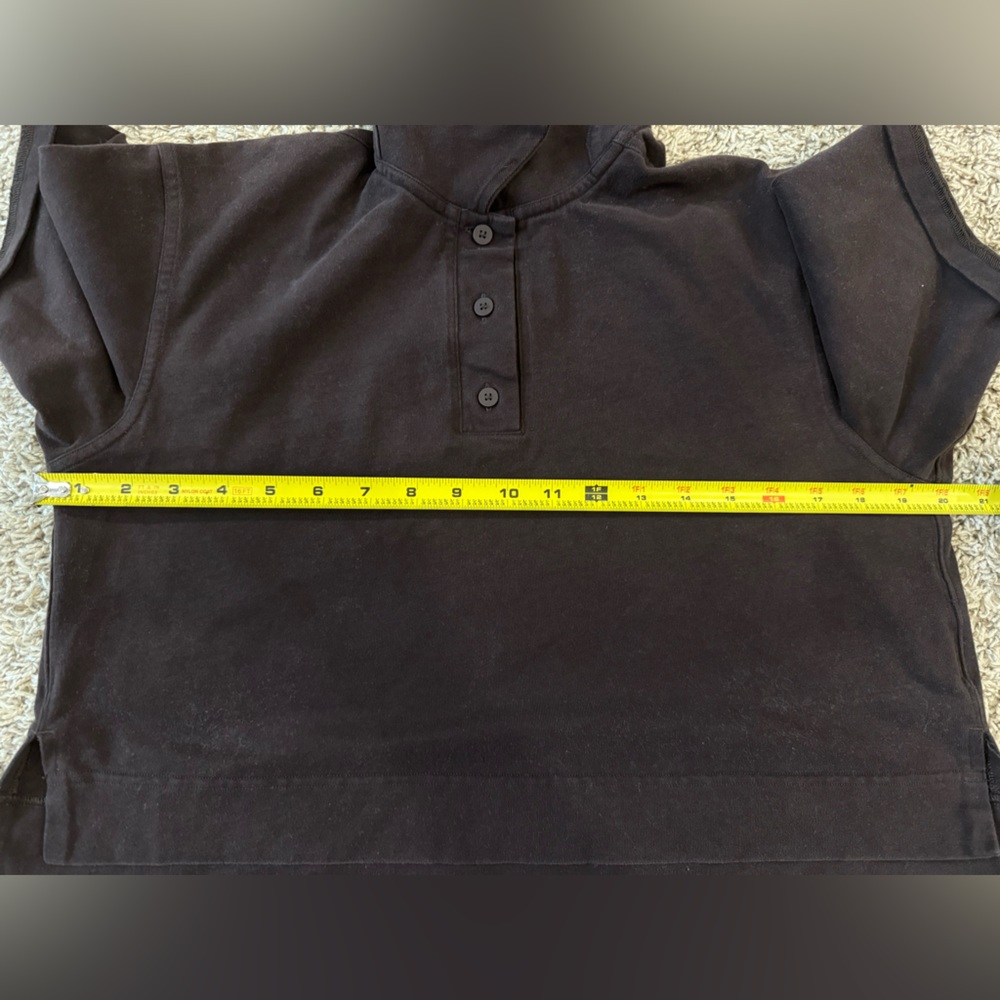 Lululemon Heavyweight Cotton Short-Sleeve Polo Shirt Espresso Women’s Size 8 - Picture 9 of 10